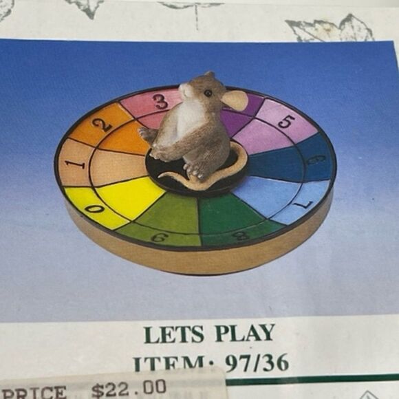 Charming Tails LETS PLAY Member Exclusive Mouse on Roulette Wheel #97/36 MIB - Picture 3 of 5